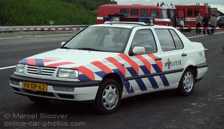 A Volkswagen Vento patrolcar from the Haaglanden police department