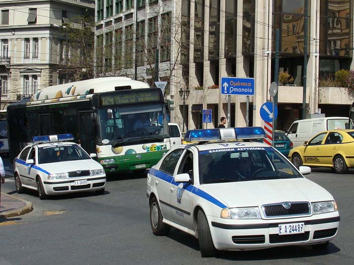 Two Skoda patrolcars Police Athens
