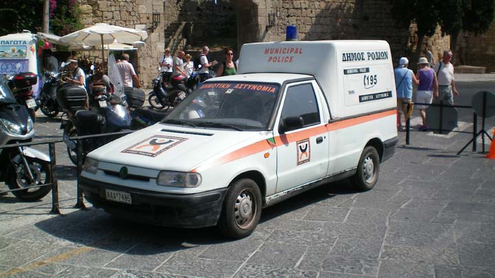 Rhodos Greece Skoda Municipal police front