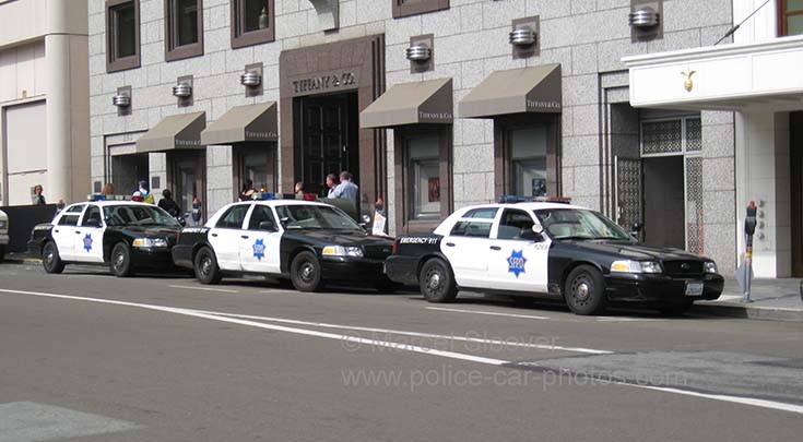 Line up police vehicles SFPD