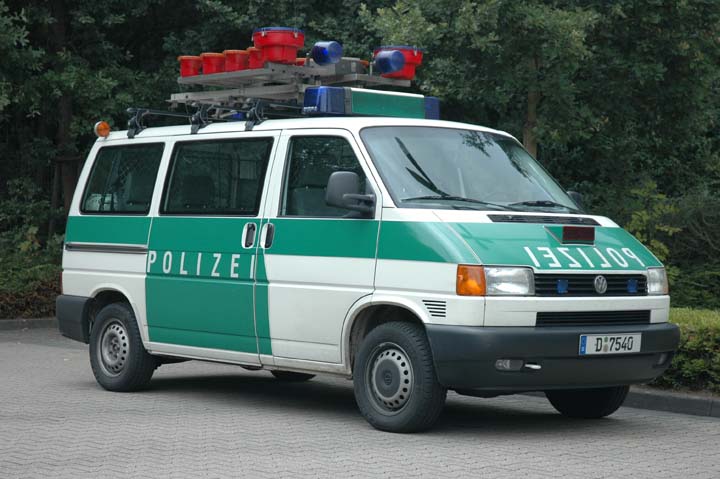 A Volkswagen T4 Transporter from the German Highway police