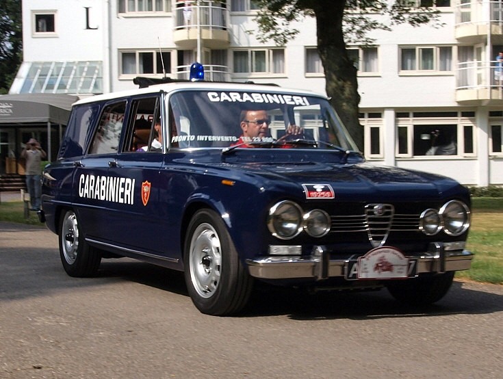 Classic dark blue Alfa Romeo of the Carabinieri