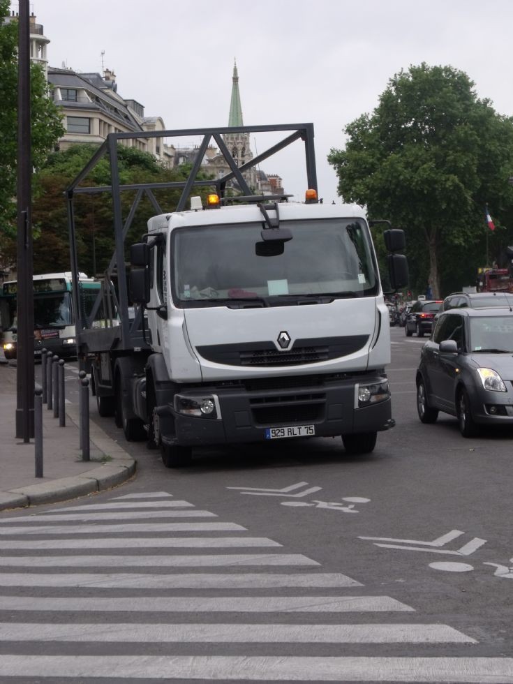 renault truck france. Renault heavy truck in Paris.